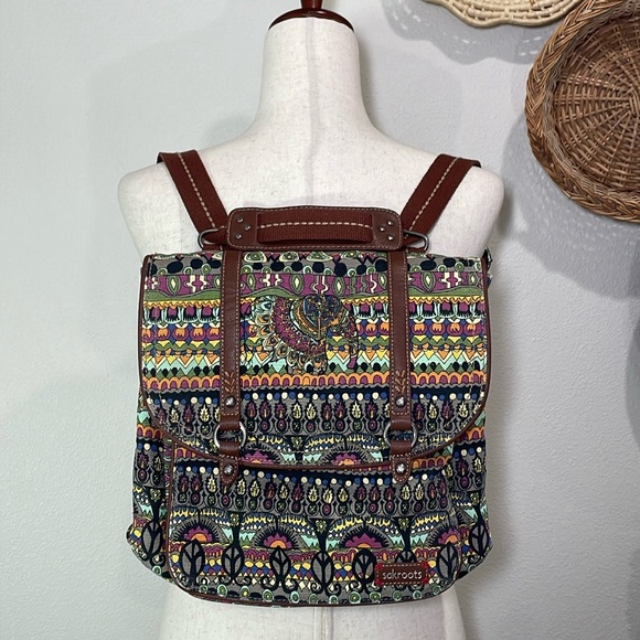Sakroots Artists Circle Bag Crossbody Messenger Convertible Backpack  Elephant - Picture 1 of 15
